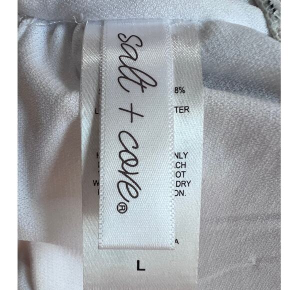 SALT COVE JUNIORS SZ LARGE PRINTED ONE-SHOULDER SWIRL TWIRL PURPLE TAUPE NEW! - Picture 5 of 7